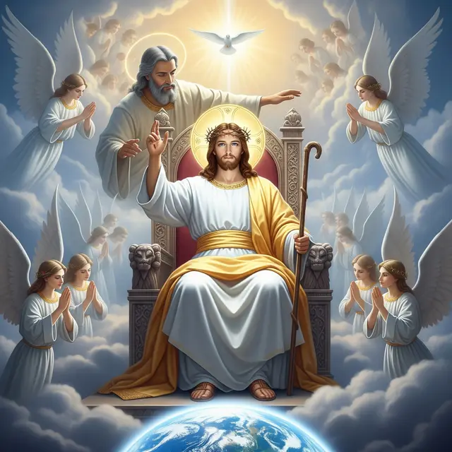 Background Kenaikan Yesus Kristus (Image by Gemini AI)