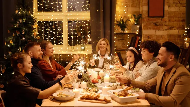 Ilustrasi Christmas dinner