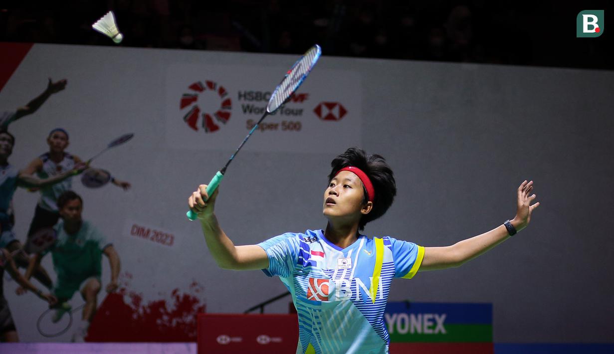 Putri Kusuma Wardani sebenarnya mampu mengimbangi permainan An Se Young pada game pertama, bahkan akhirnya mampu menang 21-18. (Bola.com/Bagaskara Lazuardi)
