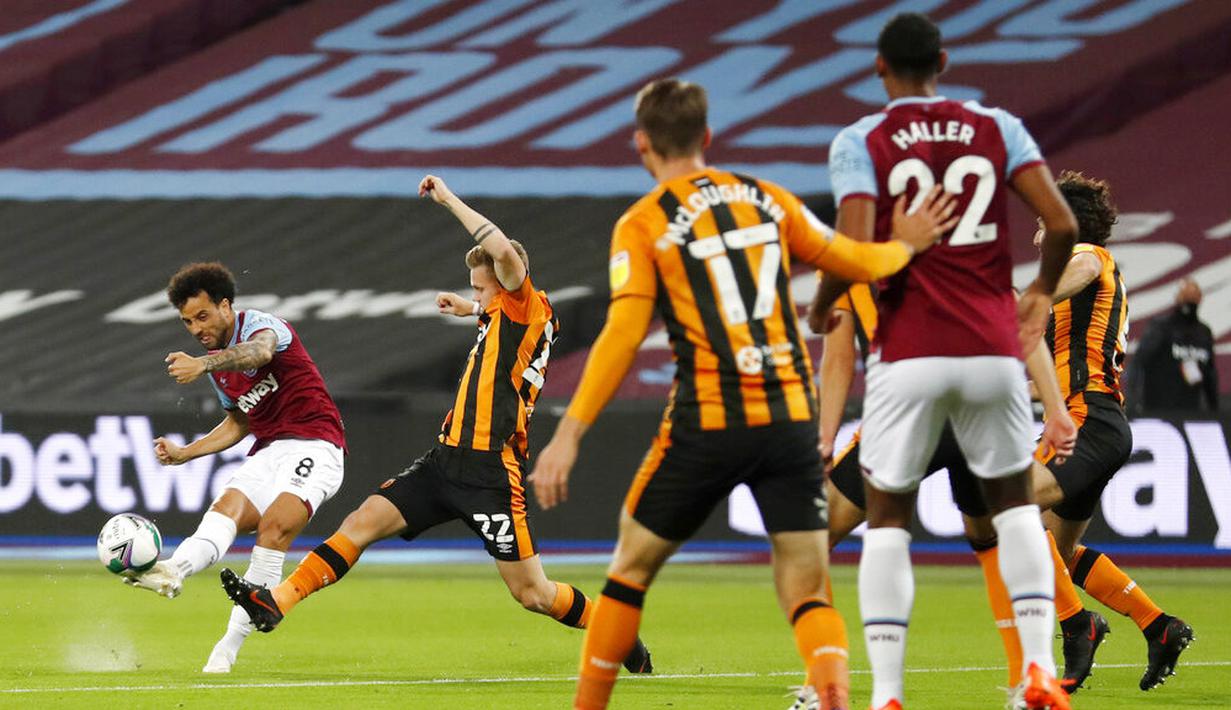 Foto Pesta Gol Ke Gawang Hull City West Ham United Melaju Ke Babak Keempat Piala Liga Inggris Inggris Bola Com