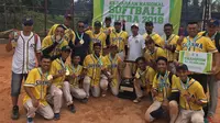 Tim Sulawesi Tenggara juara Kejurnas Softball 2018 di Yogyakarta. (Liputan6.com/Ahmad Akbar Fua)