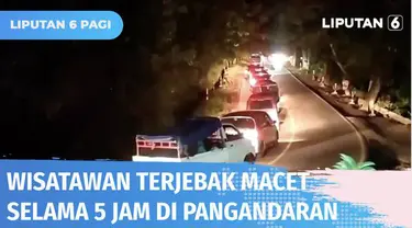 Arus balik wisatawan yang baru keluar dari Pantai Pangandaran terjebak macet hingga 5 jam untuk keluar dari lokasi wisata. Kondisi ini terjadi karena pengunjung pulang hampir bersamaan hingga kemacetan pun tak terhindarkan.