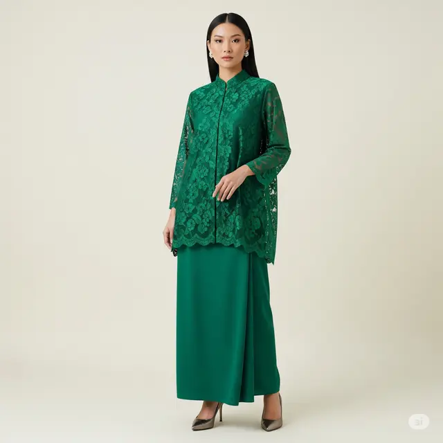 Kebaya Brokat Minimalis Elegan Modern.