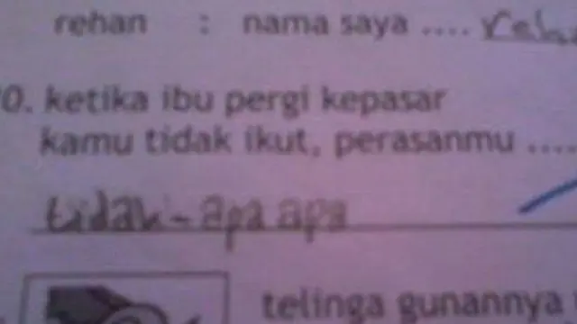 6 Jawaban Anak SD di Soal Ujian Bahasa Indonesia Ini Kocak