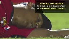 Video kiper Barcelona SC, Maximo Banguera yang coba mengelabui wasit dengan pura-pura meninggal di lapangan