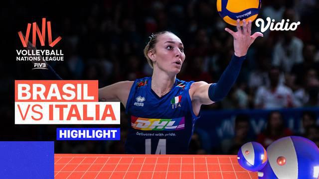 Berita Video, Highlights Partai Final Volleyball Nations League 2022 Putri antara Italia Vs Brasil pada Minggu (17/7/2022)