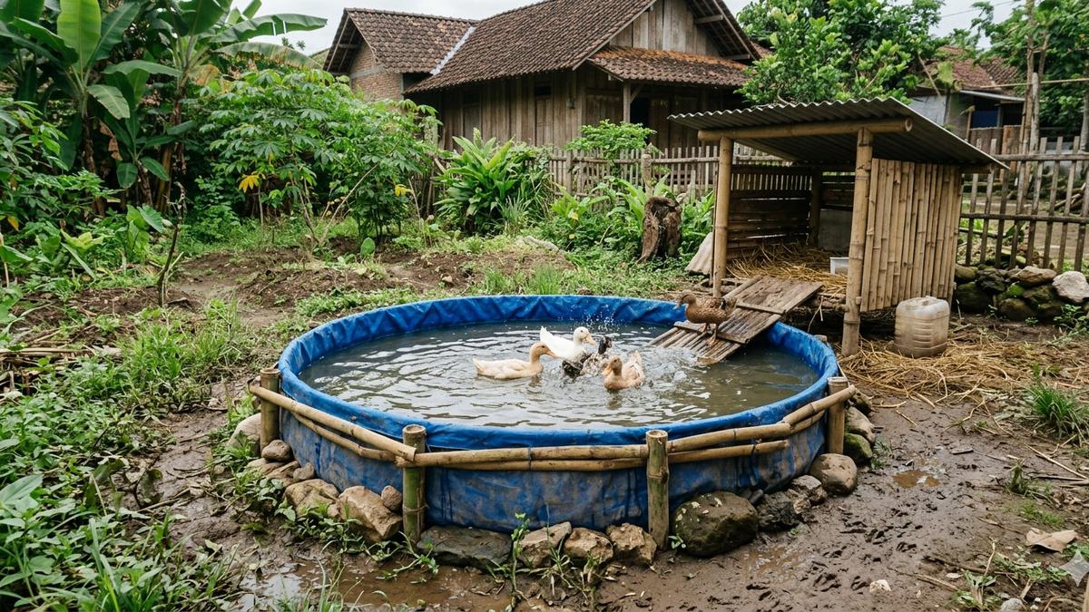Cara Membuat Kolam Bebek Mini dari Terpal Murah untuk Pemula yang Efisien