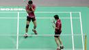 Ekspresi bahagia Tontowi/Liliyana usai juara Asia Championship 2015 di di Wuhan Sports Center Gymnasium, Minggu (26/4/2015).  (Reuters/China Daily)