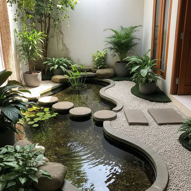 9 Ide Taman Minimalis dengan Kolam Ikan Kecil Ramah Anak, Estetik dan Aman