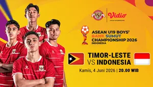 Siaran langsung AFF U19 2026 Antara Timor Leste vs Indonesia di Vidio. (doc. vidio)