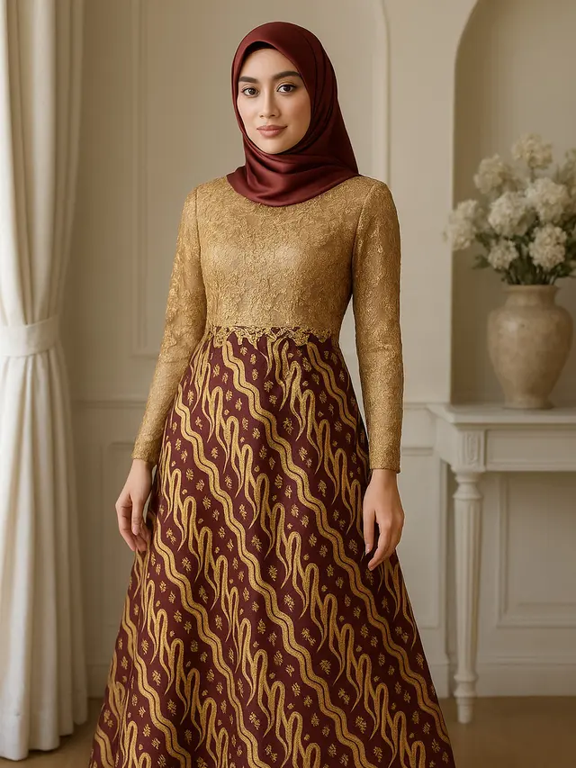 18 Model Gamis Batik Pesta Terbaru 2025, Tetap Syar’i tapi Tampil Glamor