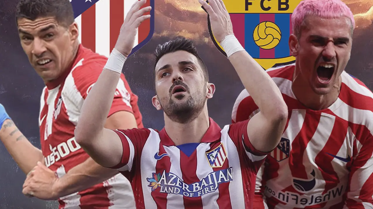 Ilustrasi - Antoine Griezmann, Luis Suarez, David Villa