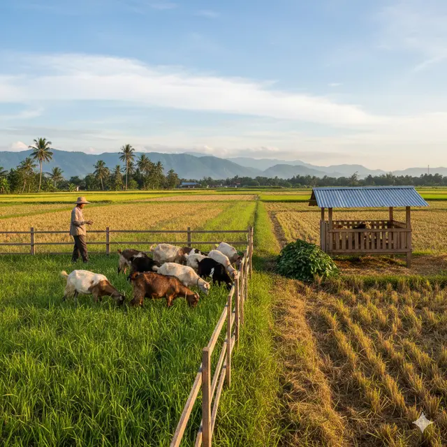 Model Usaha Ternak Campuran Sawah (Foto: Gemini AI)