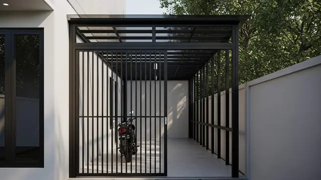 Ide Garasi Motor Sederhana di Samping Rumah