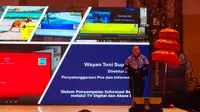 Direktur Jenderal PPI Kementerian Kominfo Wayan Toni Supriyanto saat&nbsp;peluncuran&nbsp;sistem peringatan dini bencana baru dengan DPIS dan EWS Siaran TV Digital di Bali. (Liputan6.com/ Agustinus Mario Damar)
