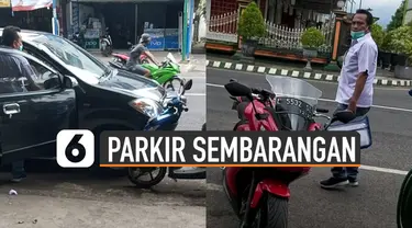 Bukannya sadar jika dia salah. Pria ini justru marah-marah setelah mobilnya digembok karena parkir sembarangan.