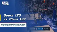 Joel Embiid mendominasi dengan 33 poin dan 19 rebound saat Philadelphia mengalahkan San Antonio, 122 - 120.