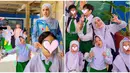 Tahun 2024 King Faaz berusia 12 tahun, sementara Eijaz menginjak usia 6 tahun. Baru pertama masuk sekolah, Queen Eijaz ditemani oleh sang bunda sampai pulang sekolah. Mendapatkan banyak hal baru, Eijaz menceritakan hari pertama sekolahanya kepada sang bunda. Teman-teman dan guru yang seru tentunya membuat gadis kecil ini jadi semangat sekolah. (Liputan6.com/IG/@fairuzarafiq)