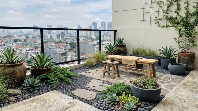 Taman Kering Bergaya Japandi