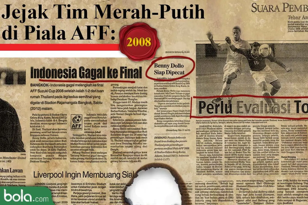 Jejak Tim Merah-Putiih di Piala AFF 2008