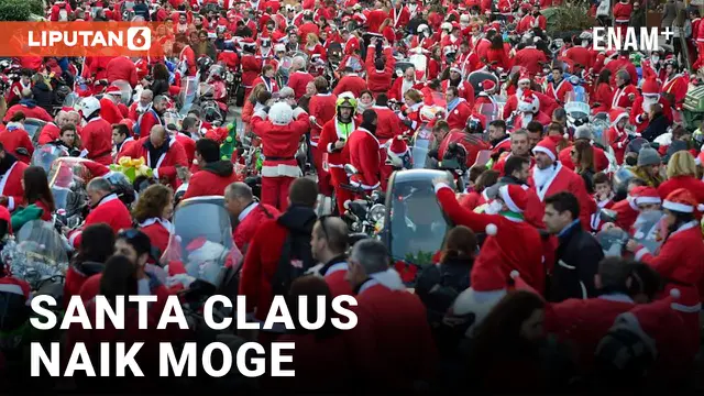 Ratusan Santa Claus Naik Motor Bawa Kebahagiaan Bagi Anak-Anak di Beograd