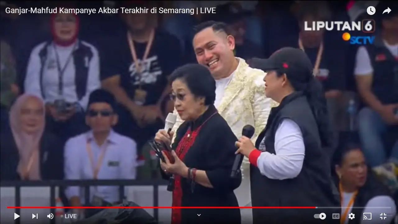 Megawati Joget Bareng King Nassar di Kampanye Akbar Ganjar-Mahfud di Semarang
