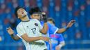 Pemain Timnas Indonesia U-22, Rahmat Arjuna, tampak kecewa setelah gagal mencetak gol ke gawang Timnas Filipina U-22 pada laga Grup C SEA Games 2025 di 700th Anniversary Stadium, Senin (8/12/2025). (Bola.com/Bagaskara Lazuardi)