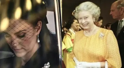 Makna bros di pakaian  Kate Middleton miliki Ratu Elizabeth II
