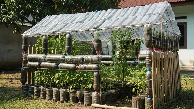 Rumah Kaca Mini dari Botol Plastik Bekas