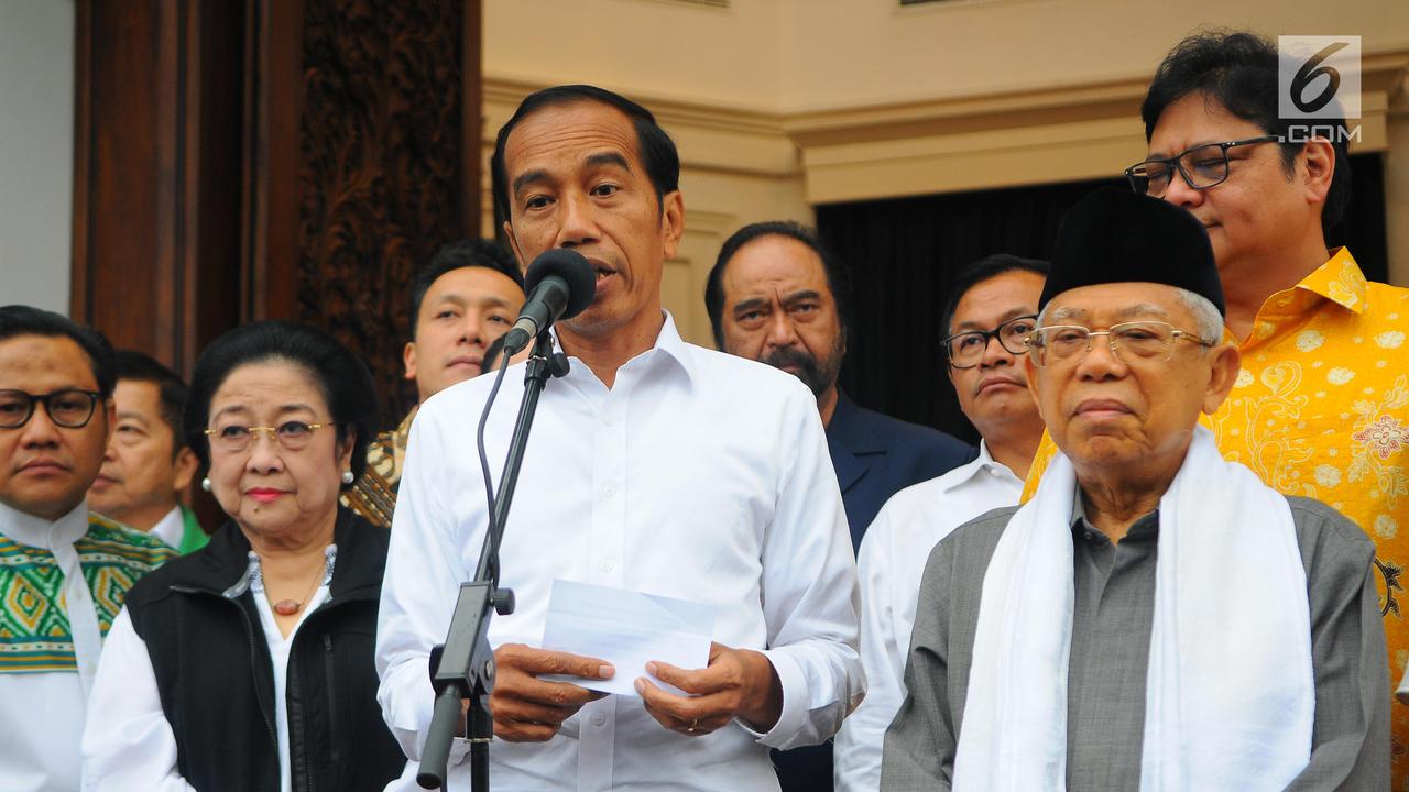 Didampingi Ketum Parpol, Jokowi Jelaskan Hasil 12 Lembaga Survei