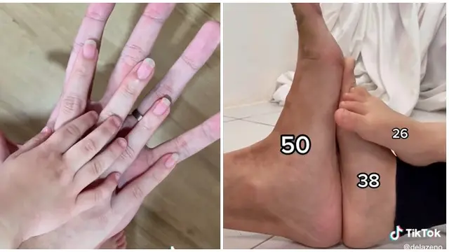 Tinggi Suami 200 cm, Perbedaan Ukuran Tangan hingga Kaki Keluarga Ini Curi Perhatian