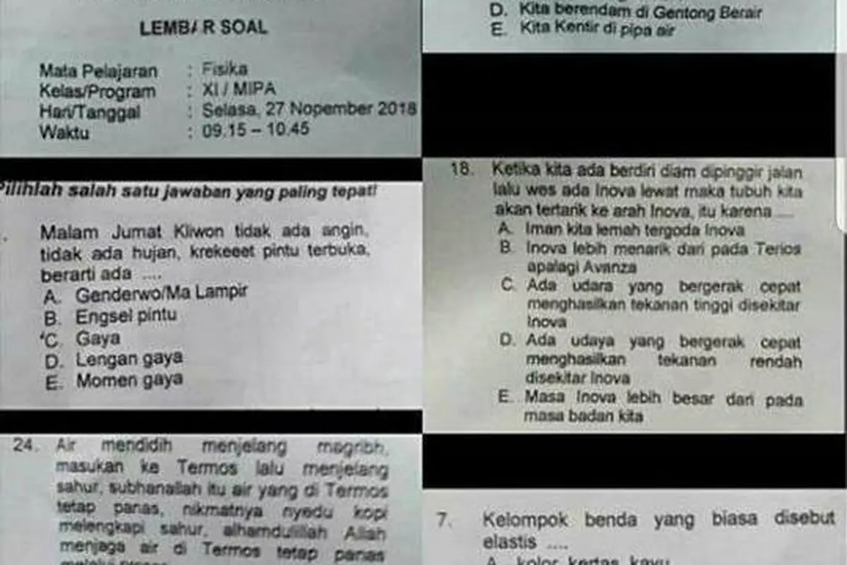 Dibalik Soal Fisika SMA di Cirebon Viral di Sosial Media