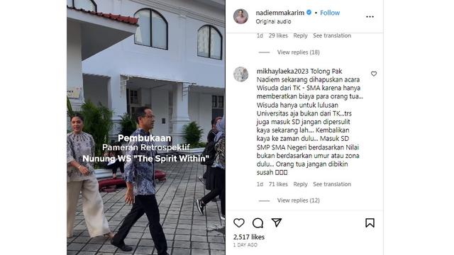 Orangtua Murid Protes ke Nadiem Makarim Minta Hapus Tradisi Wisuda TK sampai SMA: Memberatkan Biaya
