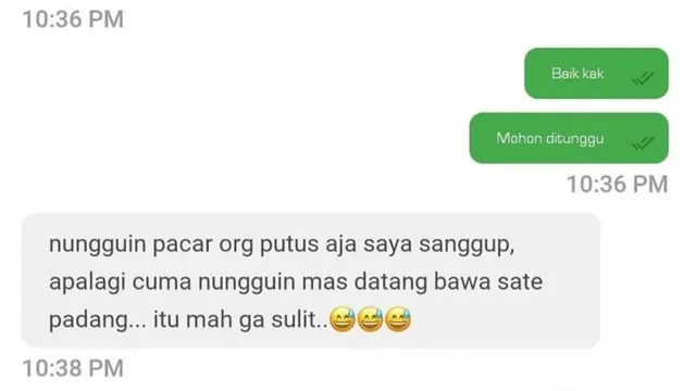 8 Chat Lucu Driver Ojek Online Diminta Menunggu oleh Penumpang