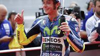 Valentino Rossi siap beraksi di MotoGP Malaysia. (AP Photo/Vincent Thian)