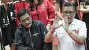 Sekretaris TKN Jokowi-Ma'ruf, Hasto Kristiyanto memberi keterangan saat jumpa pers di Jakarta, Selasa (29/1). Hasto berharap, Liliyana, bisa memberikan keteladanan bagi seluruh rakyat Indonesia. (Liputan6.com/Faizal Fanani)