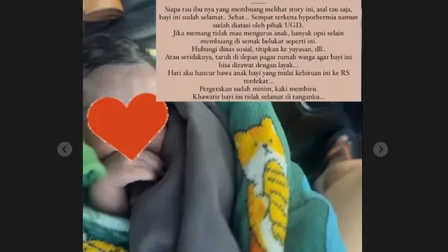 ART Nana Mirdad Temukan Bayi di Semak-Semak, Kaki Mulai Membiru dan Alami Hipotermia