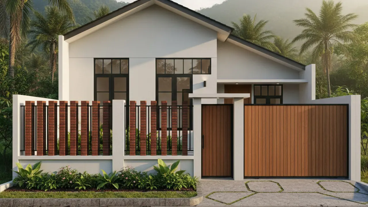 7 Model Rumah Sederhana Tapi Mewah dengan Pagar Bata Ekspos 2025 yang Cocok untuk Tinggal di Desa