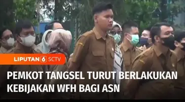 Pemkot Tangerang Selatan memberlakukan aturan WFH juga atau bekerja dari rumah bagi 50 persen ASNnya, mulai Senin kemarin. Aturan ini diberlakukan demi mengurangi polusi udara.