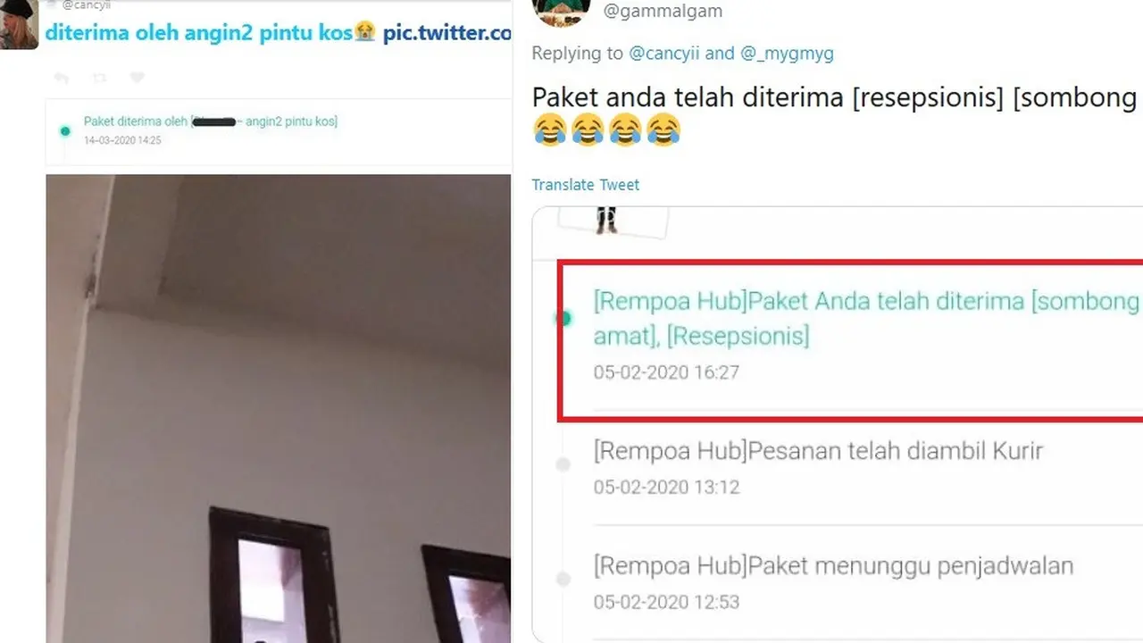keterangan penerima paket kelewat absurd