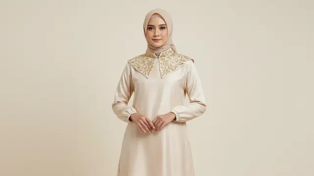 Model Blus Lebaran Satin Doff Biar Kelihatan Mewah. AI