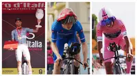 Drama mewarnai etape 10 Giro d'Italia 2026, Selasa (19/05/2026) waktu setempat. Pada etape tersebut, para pembalap beradu cepat pada sesi Individual Time Trial (ITT) yang menempuh jarak 42km dari Viareggio hingga Massa, Italia. (Foto kolase:AP Photo dan AFP)