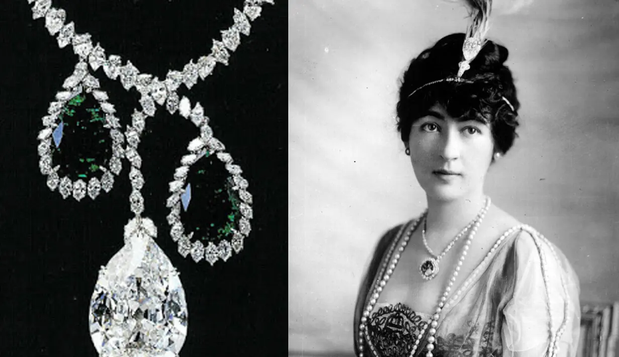 Evelyn Walsh Mclean mendapatkan 'Star of the East' yaitu sebuah kalung bertahtakan berlian 95 karat senilai Rp. 1,3  Milyar dari sang ayah Thomas Walsh yang merupakan pengusaha tambang tahun 1900-an (Istimewa)