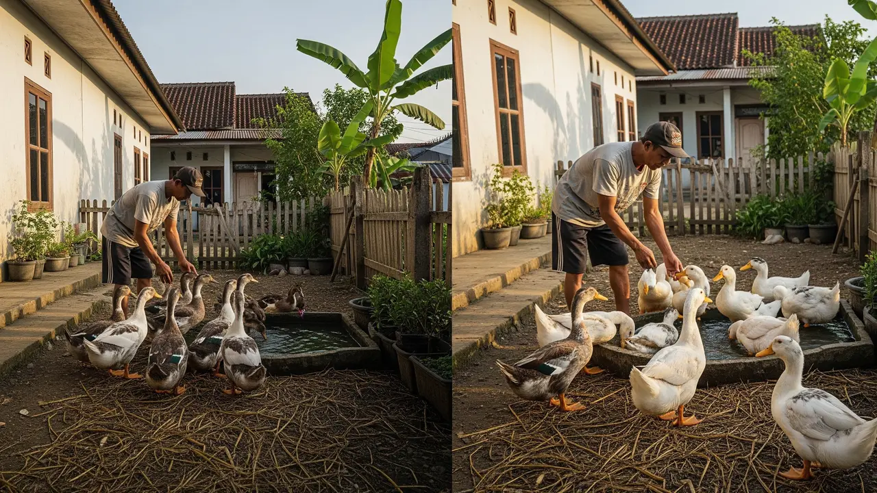 Perbandingan Ternak Itik Mojosari vs Bebek Alabio di Lahan Sempit