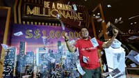 Wisatawan Indonesia berhasil menang undian dari Bandara Changi dalam Be a Changi Millionaire sebesar 9 miliar rupiah. (Foto:Channelnewsasia.com)