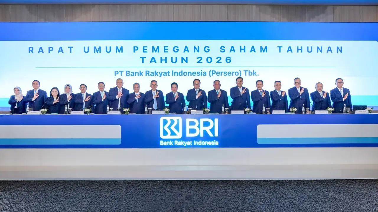 Rapat Umum Pemegang Saham Tahunan (RUPST) Tahun 2026 PT Bank Rakyat Indonesia (Persero) Tbk atau BBRI di Menara BRILiaN Jakarta, Jumat (10/4/2026). (Dok BRI)