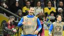 Ekspresi pemain Swedia, Zlatan Ibrahimovic, saat menyaksikan pertandingan melawan timnas Belgia pada laga perdana Grup F Kualifikasi Euro 2024 di Friends Arena, Sabtu (25/03/2023) dini hari WIB. (AFP/Jonathan Nackstrand)