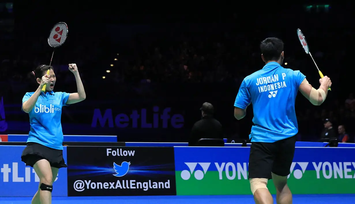 Pasangan ganda campuran Indonesia, Praveen Jordan dan Debby Susanto berhasil membuat kejutan dengan lolos ke babak final All England 2016 dan ini menjadi final pertama mereka di ajang prestisius itu. (PBSI/Nafielah)