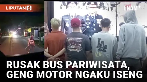 VIDEO: Viral! Geng Motor Rusak Bus Pariwisata di Bandung