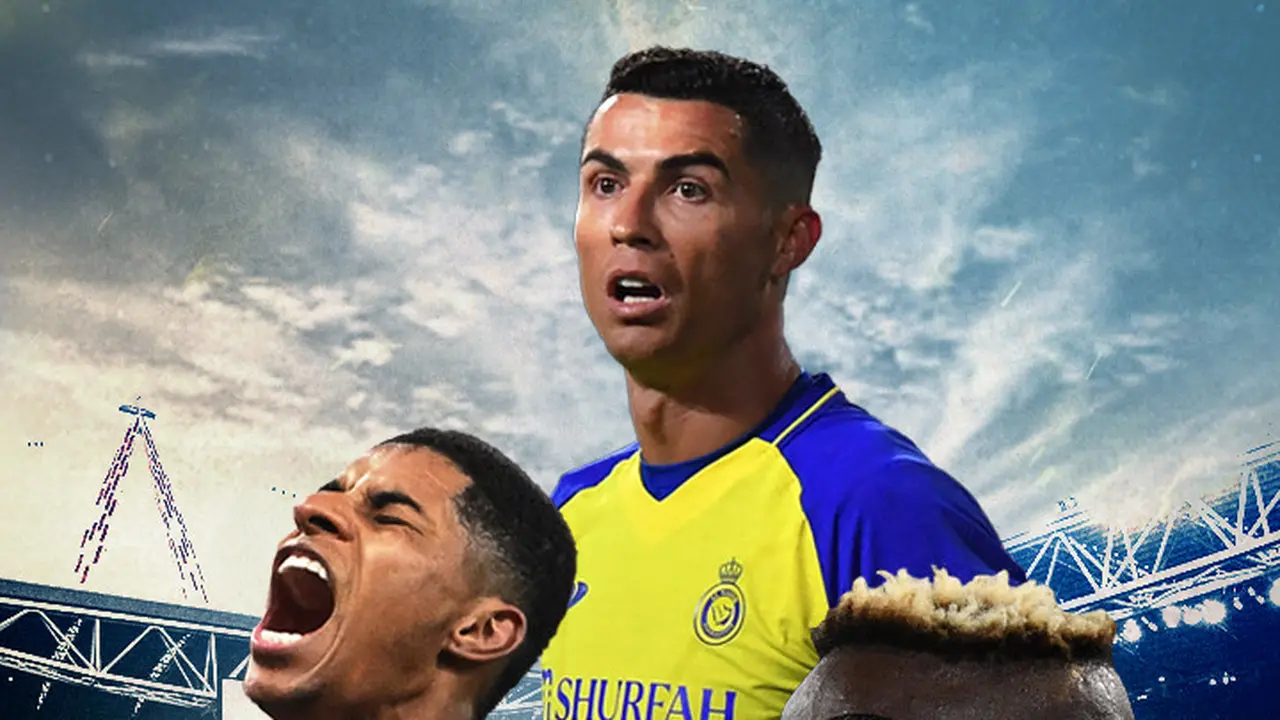 Ilustrasi - Cristiano Ronaldo, Victor Osimhen, Marcus Rashford